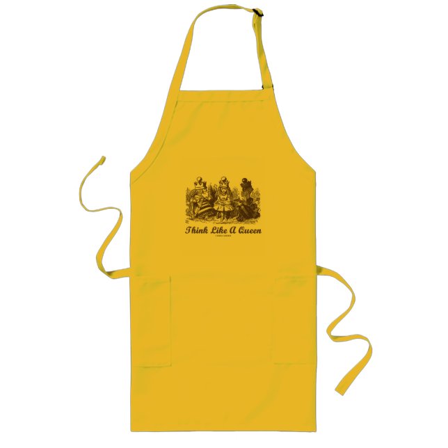 Think Like A Queen Alice White Queen Red Queen Long Apron (Front)