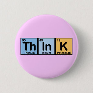 Think made of Elements 6 Cm Round Badge