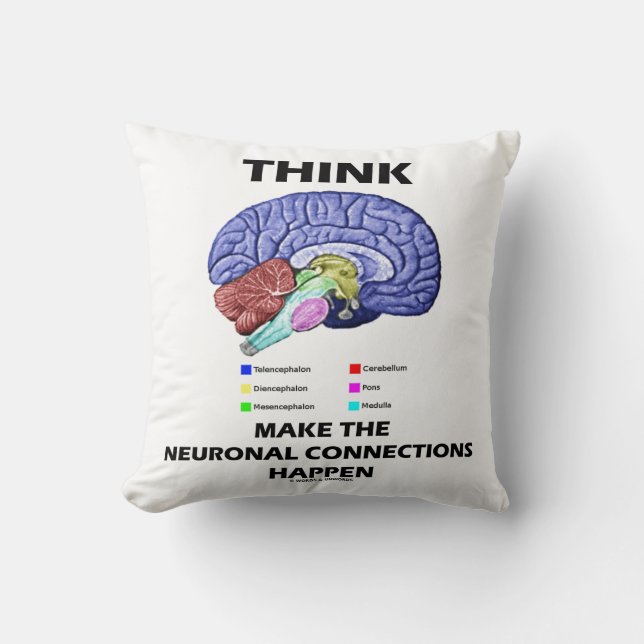 Think Make The Neuronal Connections Happen Brain Cushion (Front)