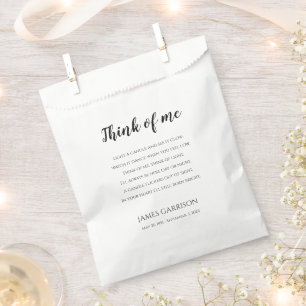 Think Of Me Celebration of Life Candle Favour Favour Bags