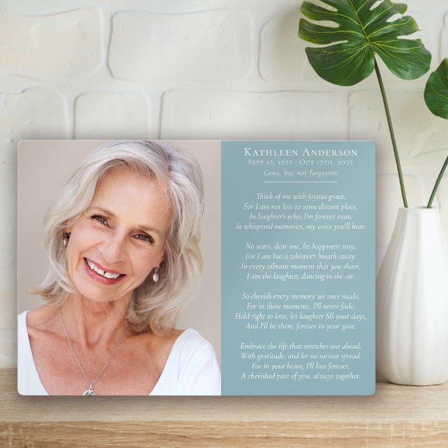 Think of Me Poem Photo Memorial Sympathy Plaque (Creator Uploaded)