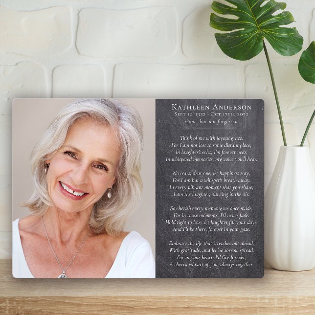 Think of Me Poem Photo Memorial Sympathy Plaque (Creator Uploaded)