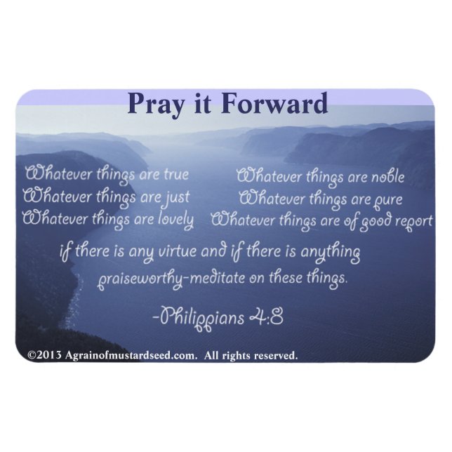 Think on these things Bible Quote Magnet (Horizontal)