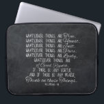 Think on These Things Christian Bible Scripture Laptop Sleeve<br><div class="desc">Bible verse from Philippians 4:8, 8 Finally, brethren, whatsoever things are true, whatsoever things are honest, whatsoever things are just, whatsoever things are pure, whatsoever things are lovely, whatsoever things are of good report; if there be any virtue, and if there be any praise, think on these things. Charcoal grey...</div>