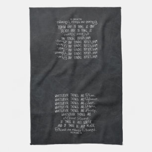 Think on These Things Christian Bible Scripture Tea Towel