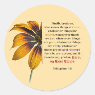 Think on These Things Classic Round Sticker