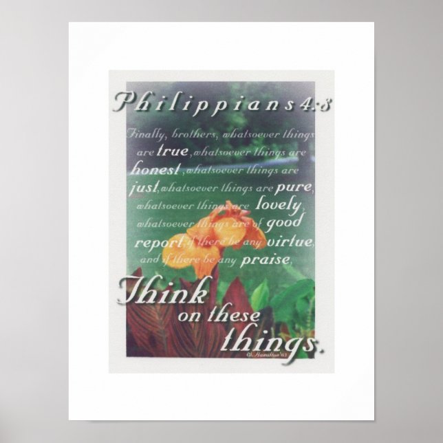 Think on these things poster (Front)