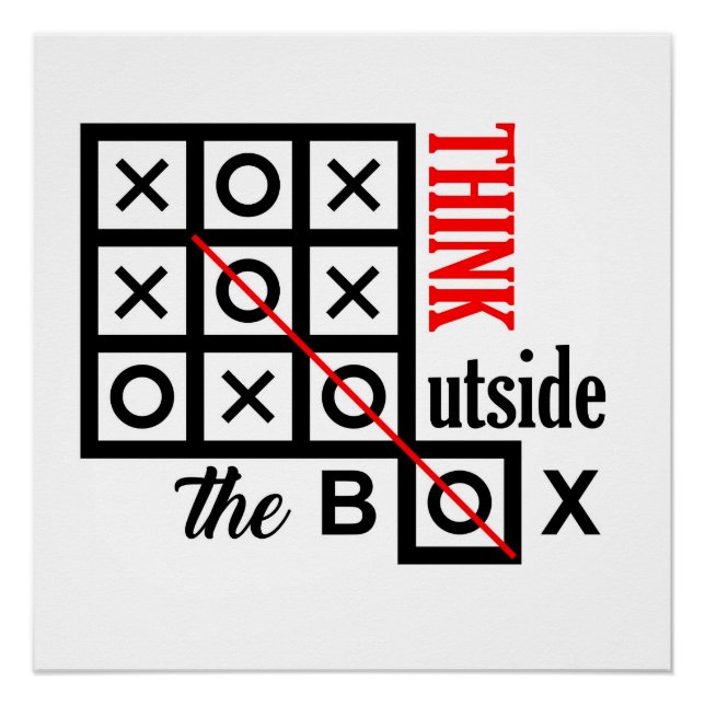 think outside box text message smart tic tac toe c poster (Front)