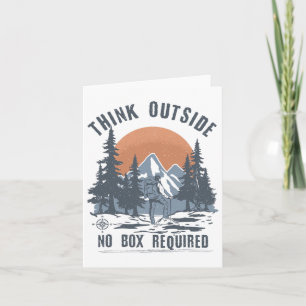 Think Outside No Box Required Funny Hiking Card