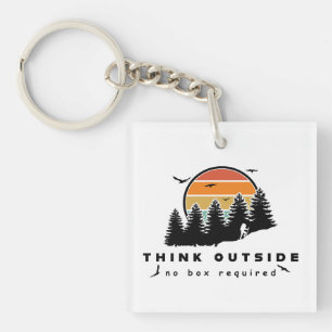 Think Outside No Box Required Key Ring