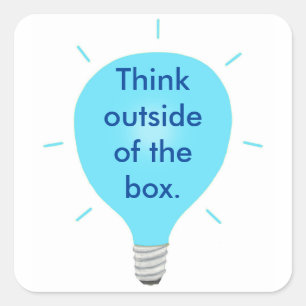 Think Outside of the Box Blue Light Bulb Stickers