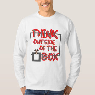 'Think Outside of the Box' with puppy. T-Shirt