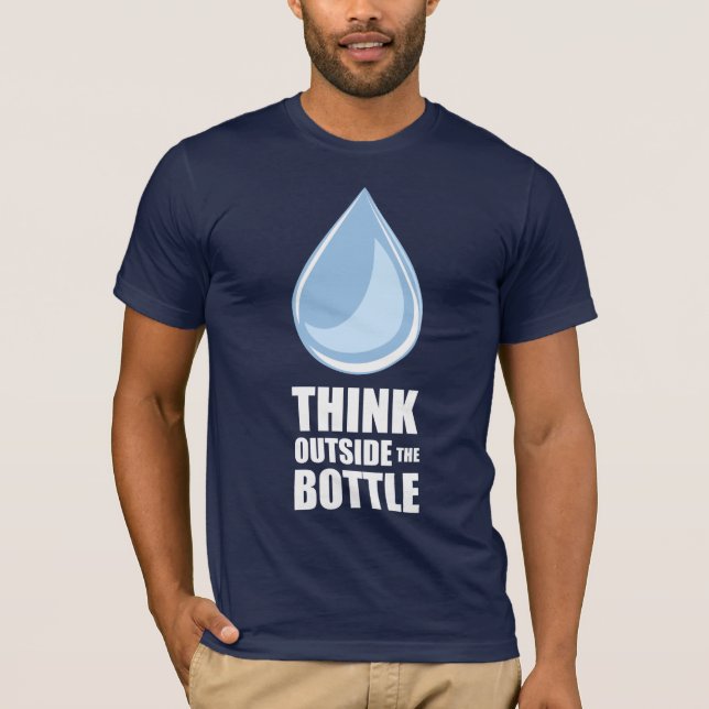 Think Outside the Bottle - Men's Navy T-Shirt (Front)