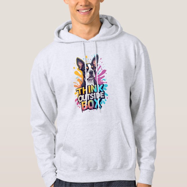Think Outside The Box: Adorable Boxer Dog Portrait Hoodie (Front)