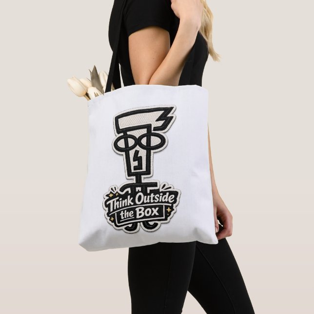 💡 Think Outside the Box – Creative Quote Tote Bag (Close Up)
