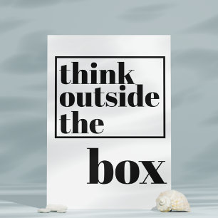 Think Outside the Box - Fun Quote Bold Typography Postcard