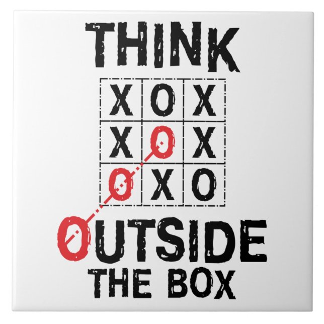 Think Outside The Box Funny Cool Creative Sayings  Tile (Front)