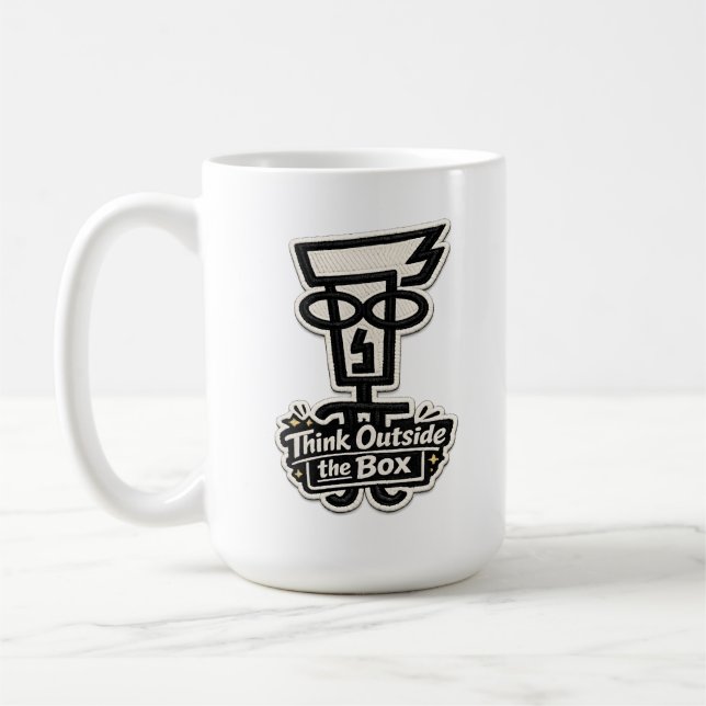 💡 Think Outside the Box – Inspiration Coffee Mug  (Left)