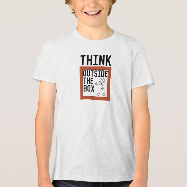 Think Outside The Box Inspirational Tri-Blend Shirt (Front)