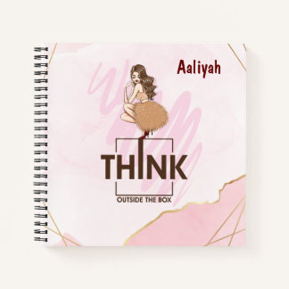 Think outside the box Lady Boss woman Notebook