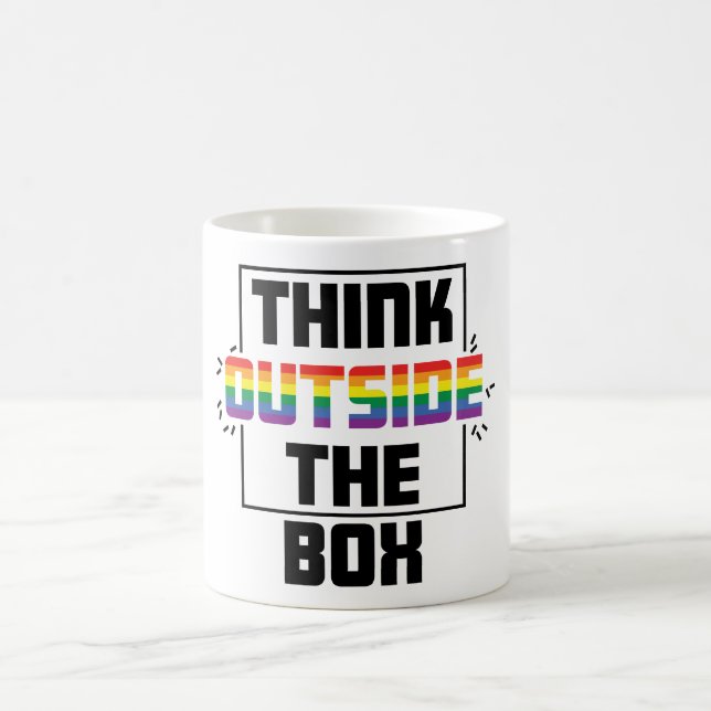 Think Outside the Box LGBTQIA+ Pride Mug (Center)