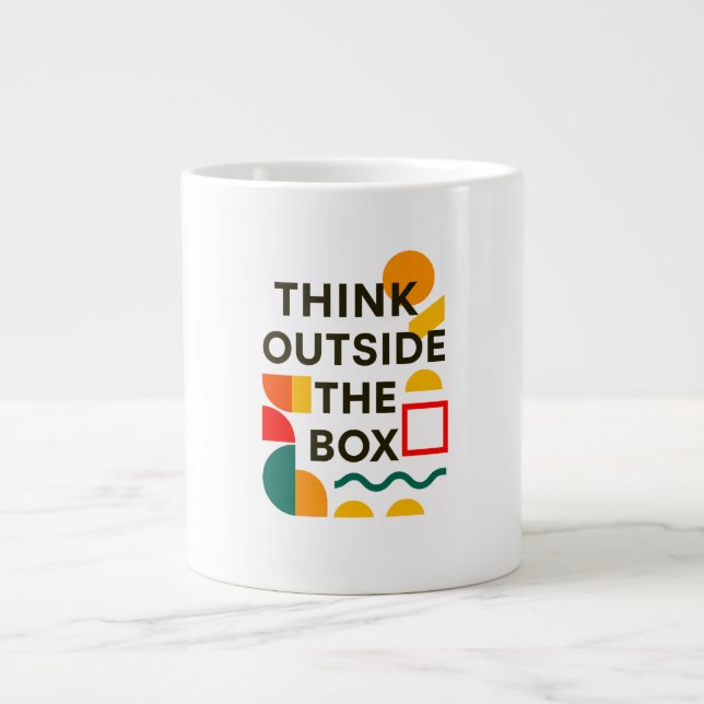 Think Outside the Box – Motivational Abstract Large Coffee Mug (Front)