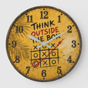 Think Outside the Box Motivational Office Decor Large Clock