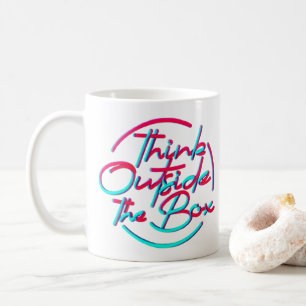 Think Outside the Box Mug - Bold 3D Calligraphy