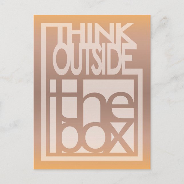 Think outside the box quote design postcard (Front)