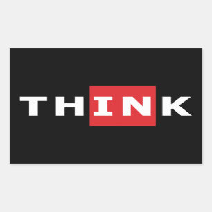 Think outside the box rectangular sticker
