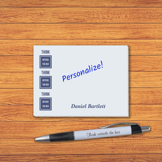Think outside the box smart blue post-it notes (Creator Uploaded)