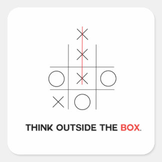 Think outside the box square sticker