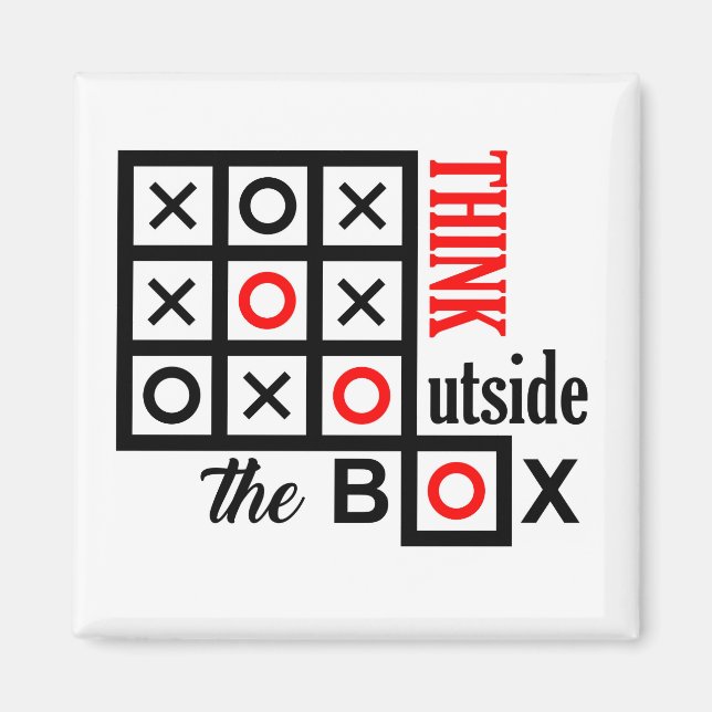 think outside the box tic tac toe extra smart clev magnet (Front)