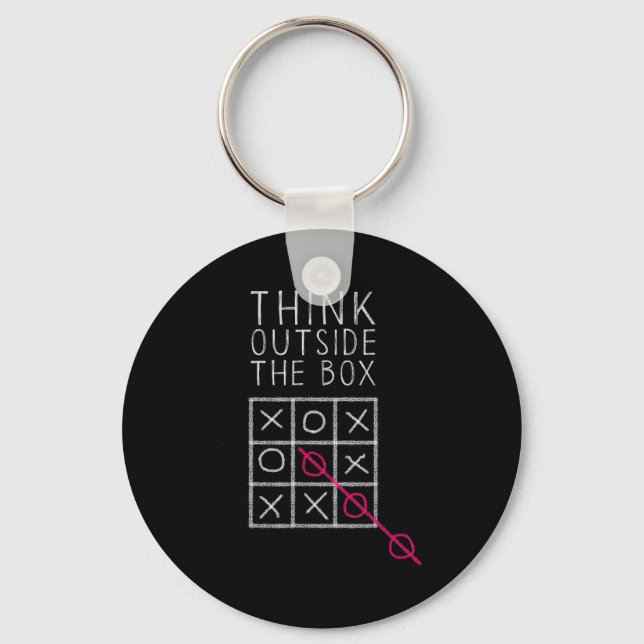 Think Outside The Box _ Tic Tac Toe _ Funny Sy Ner Key Ring (Front)