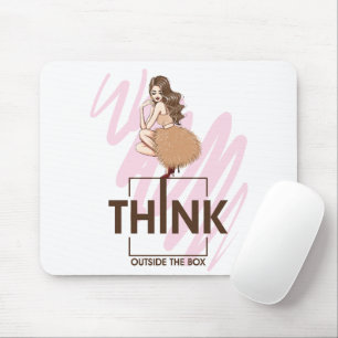 Think Outside the box woman Mouse Mat