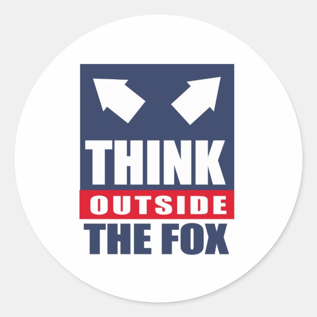 Think outside the fox classic round sticker (Front)