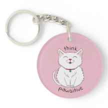 Think Pawsitive Cat Illustration