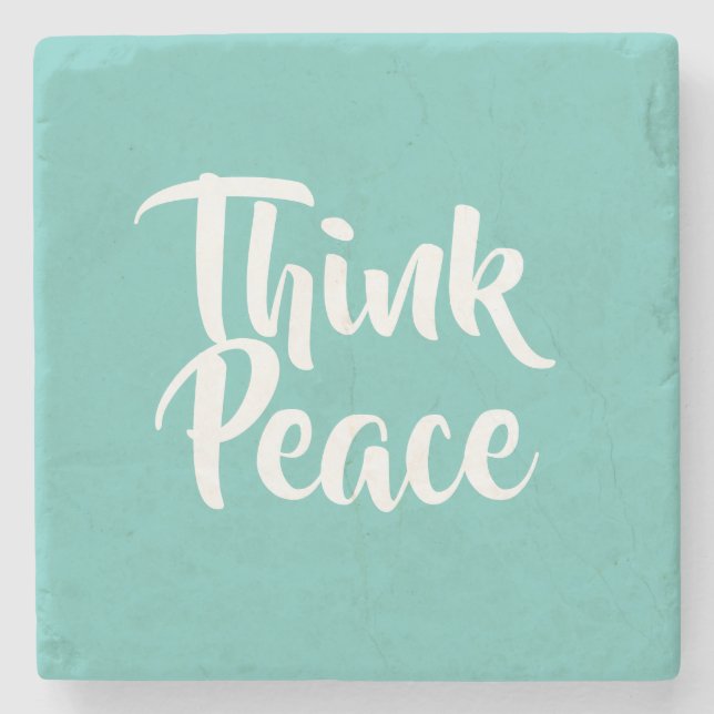 Think Peace Stone Coaster (Front)