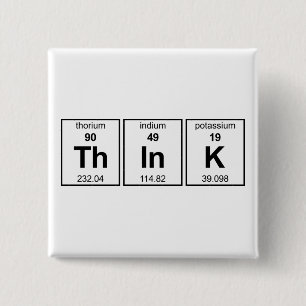 ThInK Periodic Table 15 Cm Square Badge