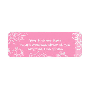 Think Pink Girly Henna Flower Tattoo Fashion