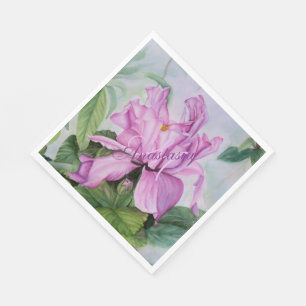 THINK PINK ORCHID BIRTHDAY PARTY MONOGRAM NAPKIN