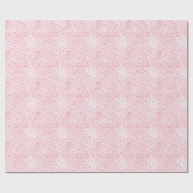 Think Pink Watercolor Pattern Monogram  Wrapping Paper (Flat)