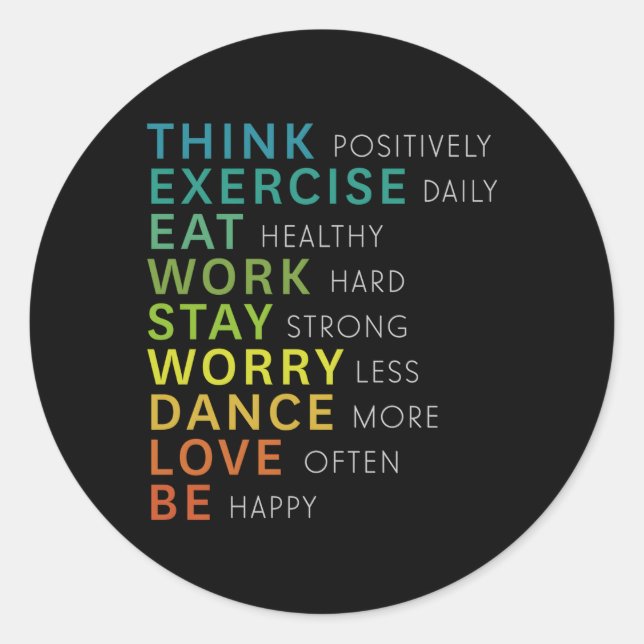 Think Positive Affirmation Inspirational Motivatio Classic Round Sticker (Front)