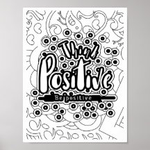Think Positive - Colouring Page