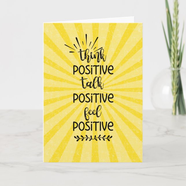 think positive feel positive mental health card (Front)