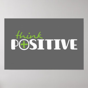 Think positive graphic square poster