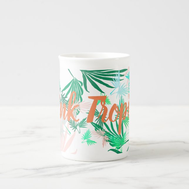Think Positive Palm Tree Leaves Tea Coffee Mug Cup (Front)