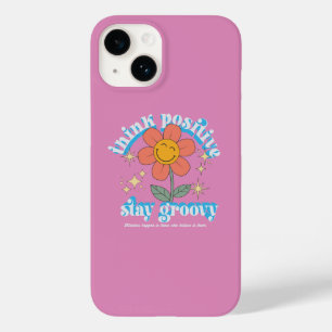 Think Positive Stay Groovy Slogan Case-Mate iPhone 14 Case