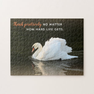 Think Positively Swan Jigsaw Puzzle