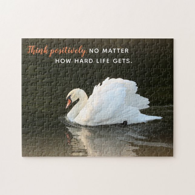 Think Positively Swan Jigsaw Puzzle (Horizontal)